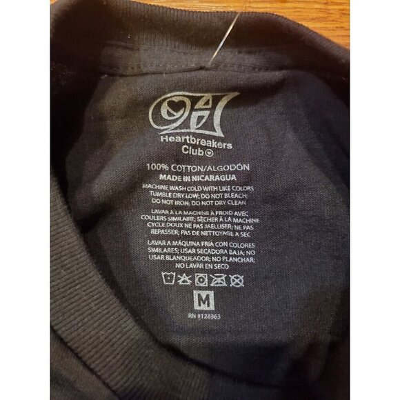 Heartbreakers Club T-shirt Men's Medium Black Rose‎ Flames Streetwear Cotton NWT - Picture 2 of 6